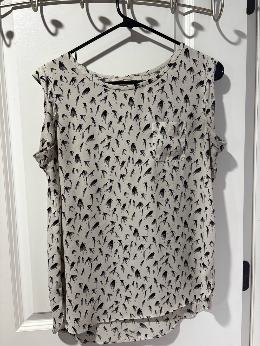 Women's Cream Printed Cold-Shoulder Blouse